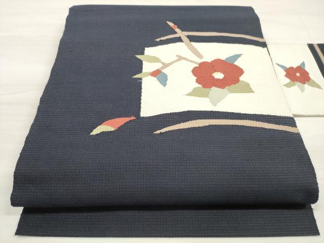 平和屋着物＊夏物　八寸名古屋帯　草葉文　正絹　逸品　DABA0730cm 平和屋着物◎八寸名古屋帯 草花文 正絹 逸品 DABE8188xg