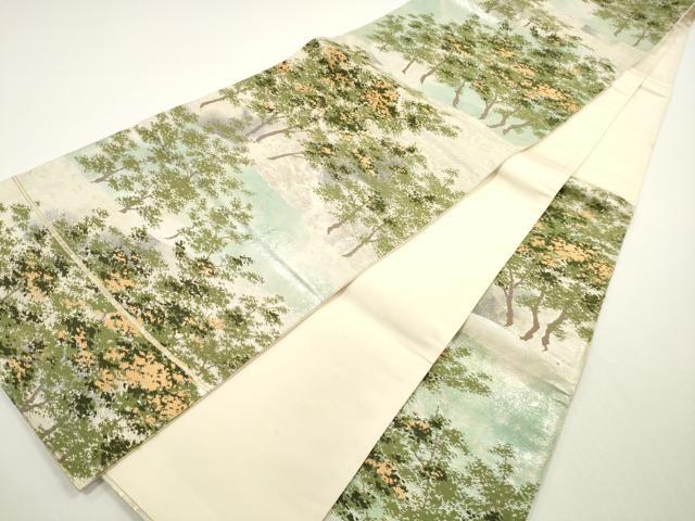 平和屋着物◎六通柄袋帯 樹林文 金銀糸 正絹 逸品 DABE8372xg