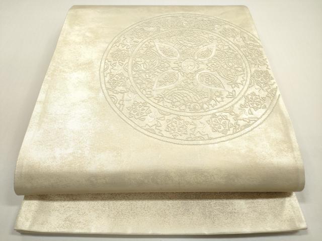 平和屋着物●中国三大刺繍　相良刺繍　総刺繍　太鼓柄袋帯　紬地　人物花鳥文　壁画文様　正絹　逸品　DABB7761op 平和屋着物○中国三大刺繍 スワトウ相良刺繍 総刺繍 太鼓柄袋帯 紬地