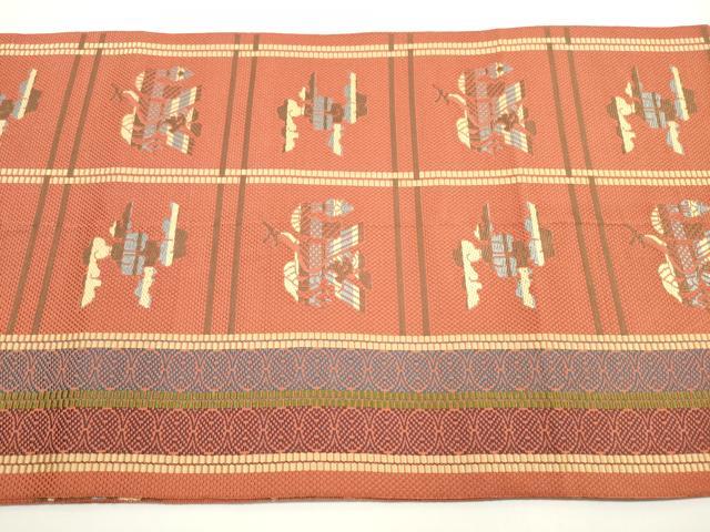 平和屋着物◎本場筑前博多織 八寸名古屋帯 幾何学文様 正絹 逸品 DABE8518xg