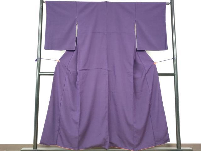 平和屋着物■上質な色無地 葡萄色 正絹 逸品 DABE8590qa