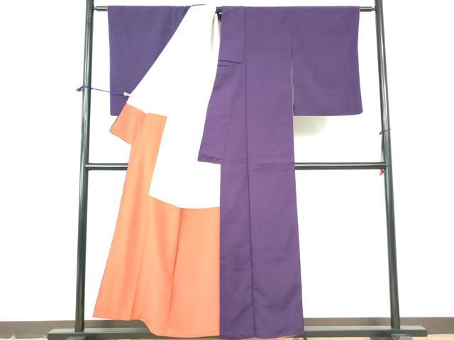 平和屋着物■上質な色無地 葡萄色 正絹 逸品 DABE8590qa