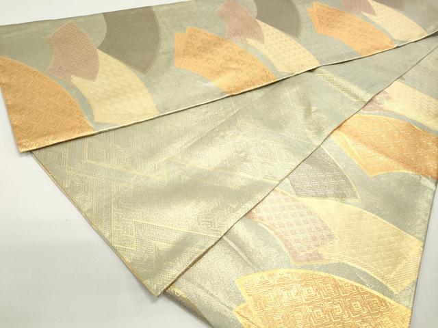 平和屋着物◎佐賀錦 六通柄袋帯 地紙重ね吉祥文 金糸 正絹 逸品 DABE8726qa