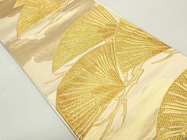 平和屋着物◎六通柄袋帯 松文 金糸 正絹 逸品 DABE8790qa
