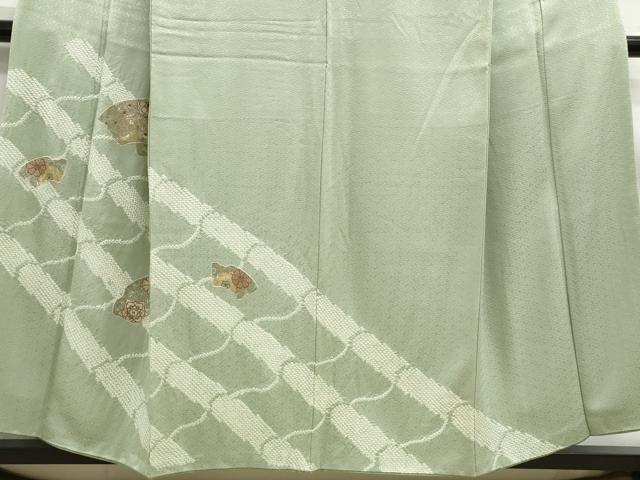 平和屋着物■中国三大刺繍 スワトウ刺繍 汕頭刺繍 訪問着 絞り 地紙花文 金彩 正絹 逸品 DABE8810qa