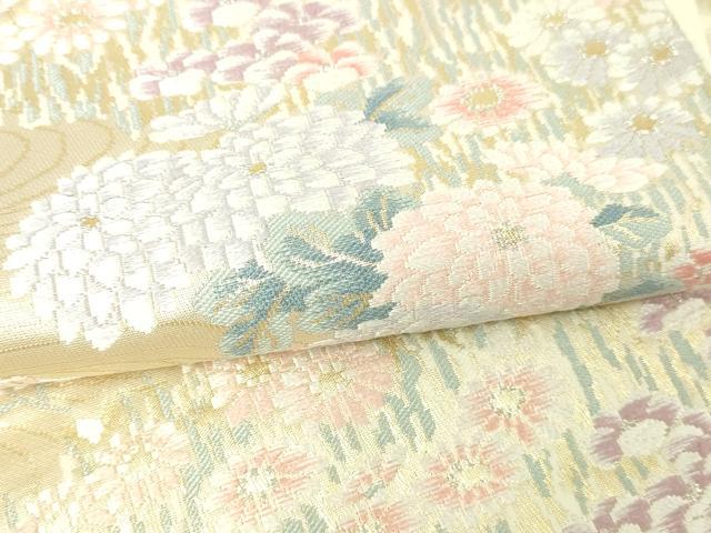 平和屋本店▼六通柄袋帯 唐織 花鳥文 本金箔二重織 正絹 24k 逸品 DABE9127sf