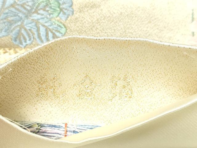 平和屋本店▼「美しいキモノ」お馴染みのメーカー となみ織物 六通柄袋帯 地紙草花文 純金箔 正絹 24k 逸品 DABE9130sf