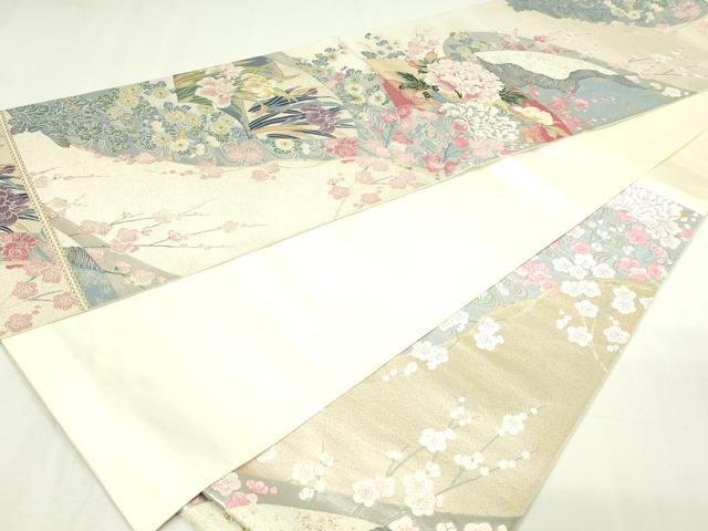 平和屋本店▼「美しいキモノ」お馴染みのメーカー となみ織物 六通柄袋帯 地紙草花文 純金箔 正絹 24k 逸品 DABE9130sf