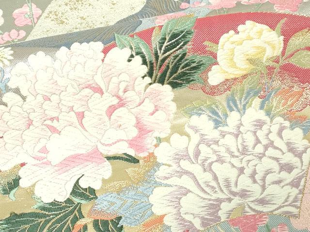 平和屋本店▼「美しいキモノ」お馴染みのメーカー となみ織物 六通柄袋帯 地紙草花文 純金箔 正絹 24k 逸品 DABE9130sf