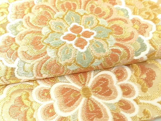 平和屋本店▼六通柄袋帯 唐織 正倉院花文 本金 正絹 24k 逸品 DABE9135sf