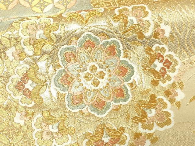 平和屋本店▼六通柄袋帯 唐織 正倉院花文 本金 正絹 24k 逸品 DABE9135sf