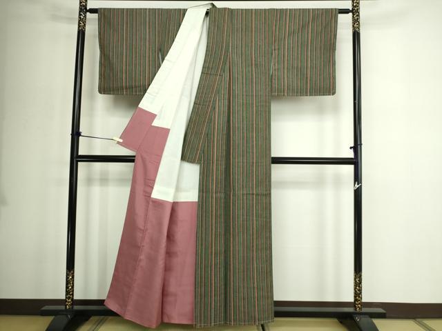 平和屋着物■上質な紬 間道 正絹 逸品 DABE9234sf