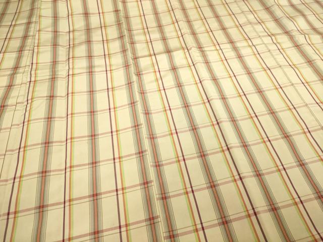 平和屋着物■上質な紬 格子 正絹 逸品 DABE9257sf