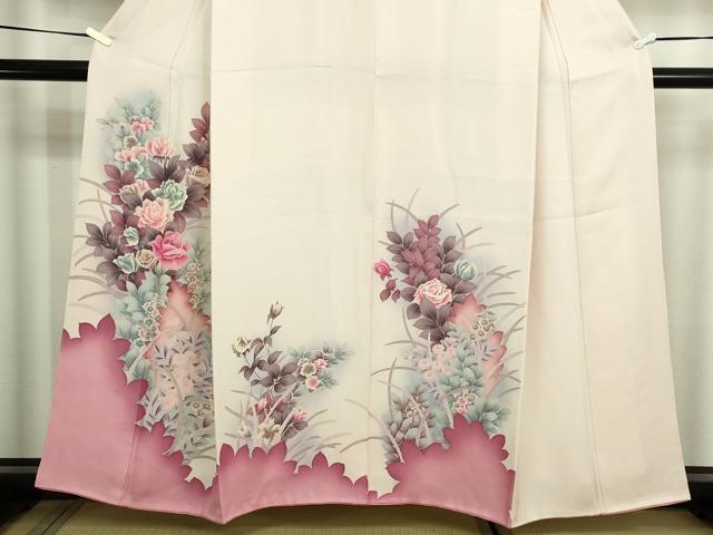 平和屋着物■訪問着 草花文 暈し染め 正絹 逸品 DABE9262sf