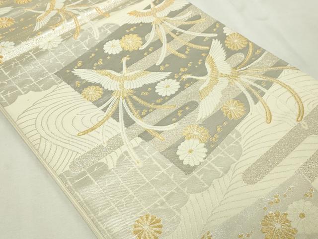 平和屋本店▼六通柄袋帯 鳳凰花文 24kプラチナ やまと誂製 正絹 逸品 DABE9417sf