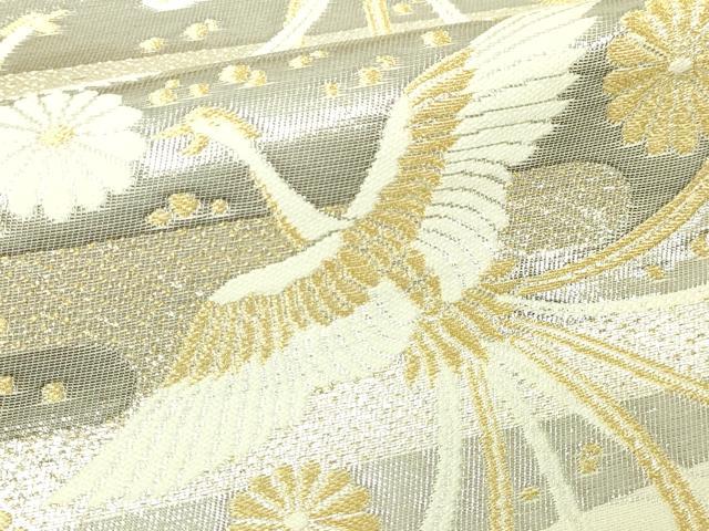 平和屋本店▼六通柄袋帯 鳳凰花文 24kプラチナ やまと誂製 正絹 逸品 DABE9417sf
