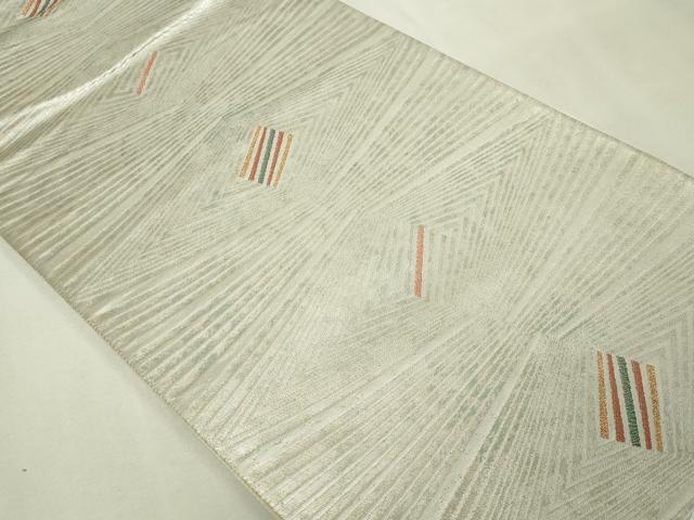平和屋本店▼六通柄袋帯 菱文 本うるし箔金 正絹 逸品 DABE9428sf