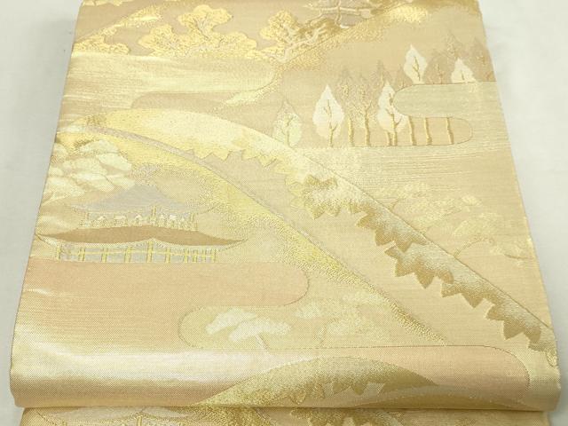 平和屋本店▼六通柄袋帯 都の四季 貮捨四金九百錦 正絹 逸品 DABE9440sf