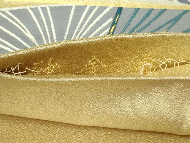 平和屋本店▼六通柄袋帯 松葉文 砂金織 正絹 逸品 DABE9443sf