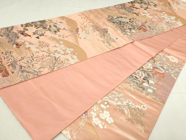 平和屋本店▼六通柄袋帯 唐織 有職瑞鳥文 純金箔九百錦 正絹 逸品 DABE9451sf