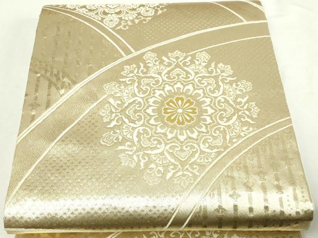 平和屋本店▼六通柄袋帯 正倉院花文 24金 正絹 逸品 DABE9465sf