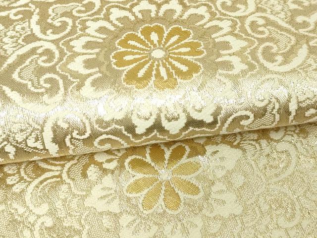 平和屋本店▼六通柄袋帯 正倉院花文 24金 正絹 逸品 DABE9465sf