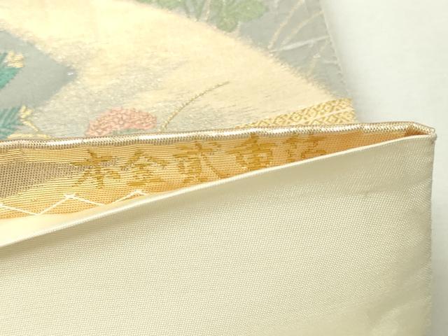 平和屋本店▼六通柄袋帯 唐織 京洛遊花文 九百錦 本金貮重箔 正絹 逸品 DABE9466sf