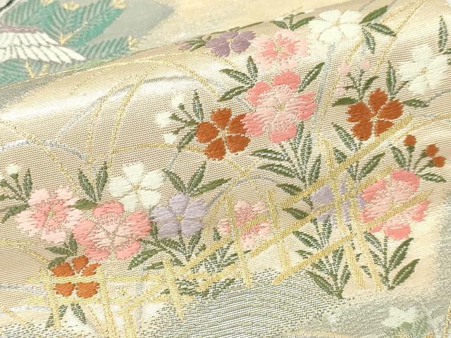 平和屋本店▼六通柄袋帯 唐織 京洛遊花文 九百錦 本金貮重箔 正絹 逸品 DABE9466sf