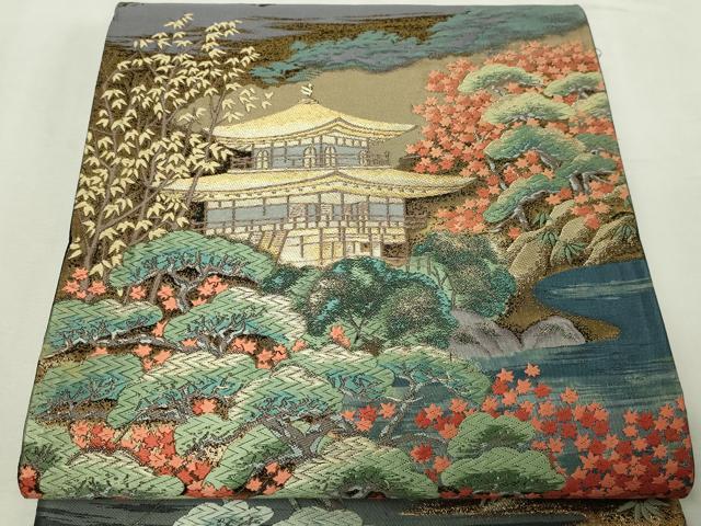 平和屋本店▼六通柄袋帯 唐織 古都名花 本金箔 正絹 逸品 DABE9478sf