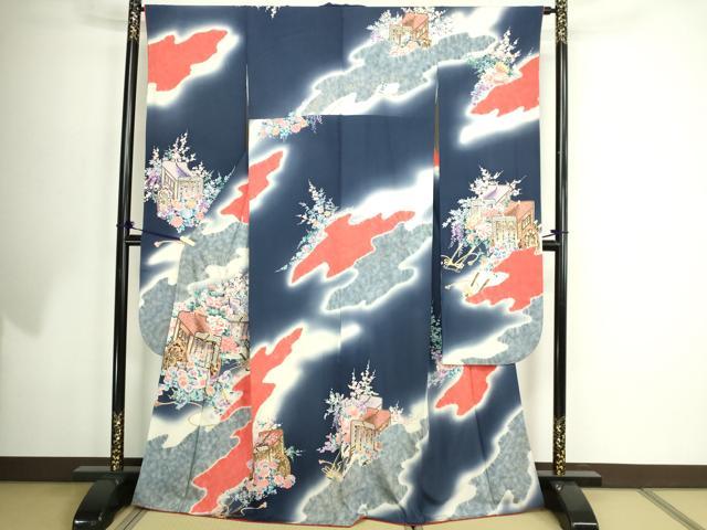 平和屋着物■豪華振袖 御所車花文 暈し染め 金彩 正絹 逸品 DABE9479sf