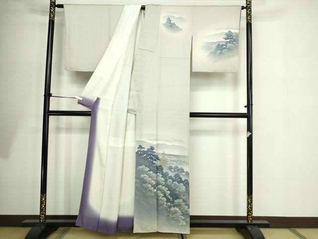 平和屋着物■訪問着 風景文 暈し染め 金彩 正絹 逸品 DABE9480sf