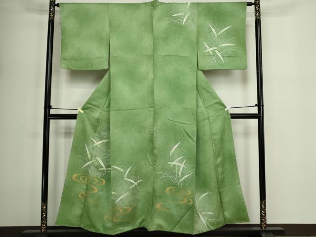 平和屋着物■訪問着 流水枝葉文 金彩 正絹 逸品 DABE9499sf
