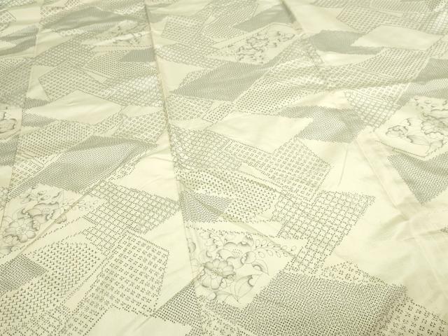 平和屋着物■本場白大島紬 辻が花 正絹 逸品 DABE9505sf