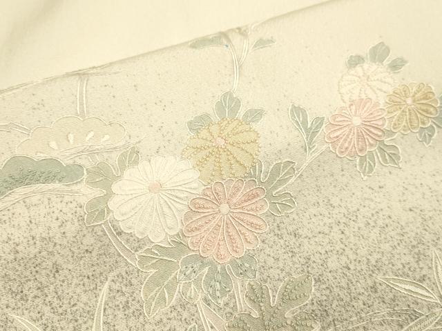 平和屋着物▽中国三大刺繍 スワトウ刺繍 汕頭刺繍 相良刺繍 総刺繍 訪問着 単衣 御所車花文 正絹 逸品 DABE9524du