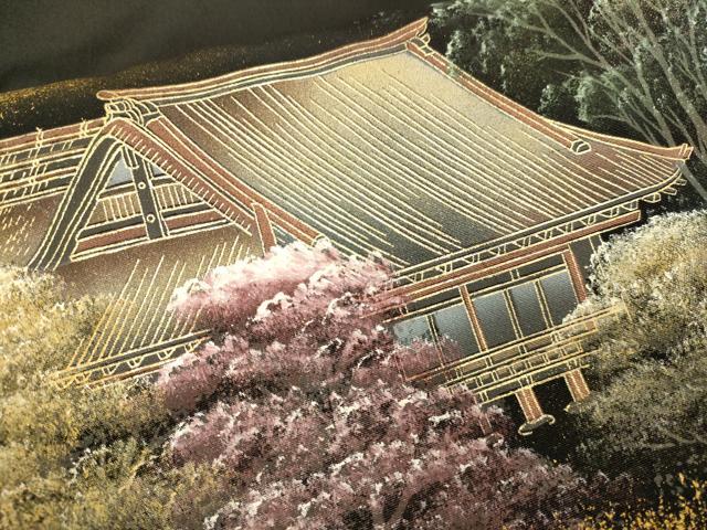 平和屋着物■豪華黒留袖 風景文 金彩 正絹 逸品 DABE9552du
