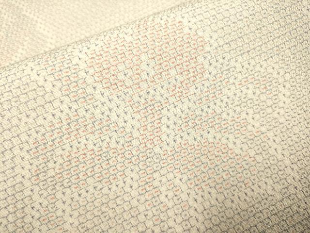 平和屋着物●本塩沢 110亀甲 草花文 正絹 逸品 DABE9616du