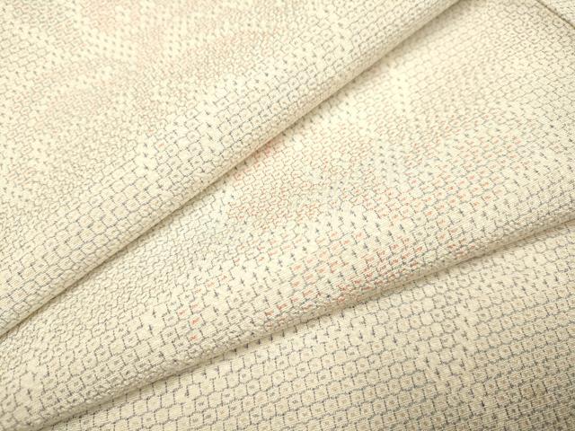平和屋着物●本塩沢 110亀甲 草花文 正絹 逸品 DABE9616du