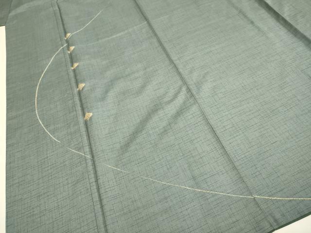 平和屋着物●訪問着 作家物 紬地 総刺繍 独楽 金糸 正絹 逸品 DABE9619du