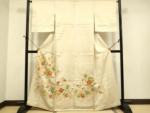 平和屋着物●豪華色留袖 駒刺繍 草花文 金彩 高島屋扱い 正絹 逸品 DABE9623du