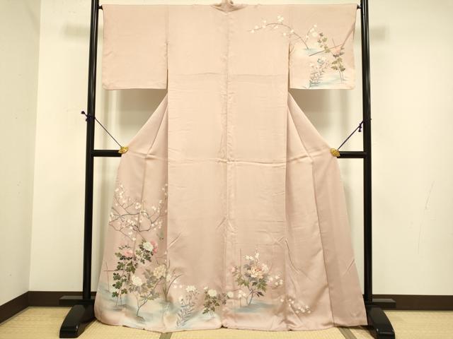平和屋着物●訪問着 花蝶文 暈し染め 金彩 正絹 逸品 DABE9629du