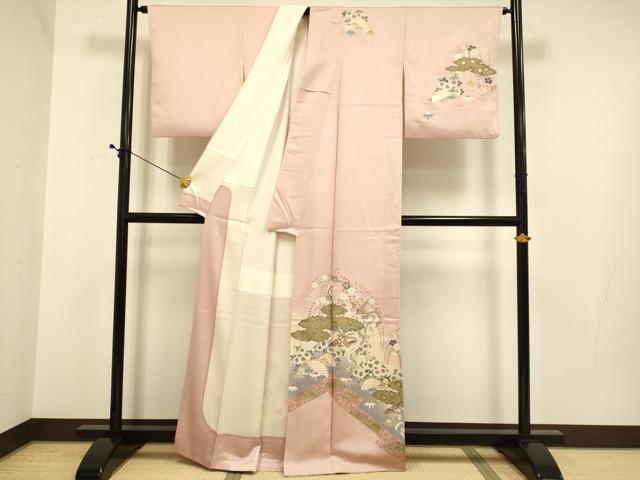 平和屋着物●訪問着 花鳥文 暈し染め 金銀彩 正絹 逸品 DABE9630du