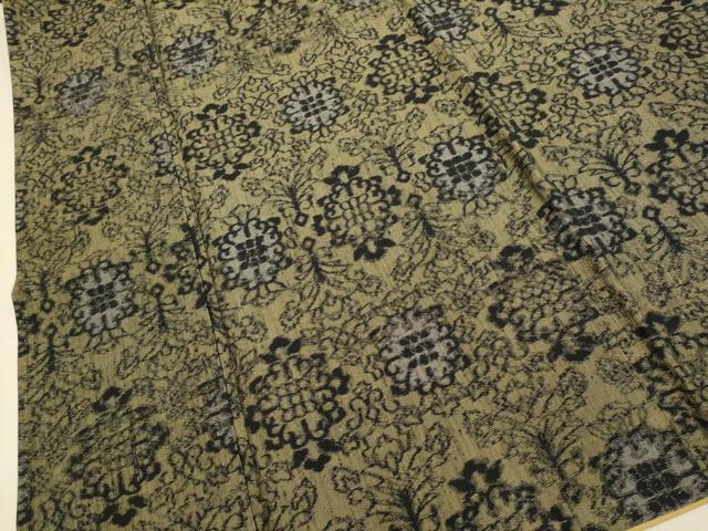 平和屋着物●上質な紬 洋花文 正絹 逸品 DABE9634du