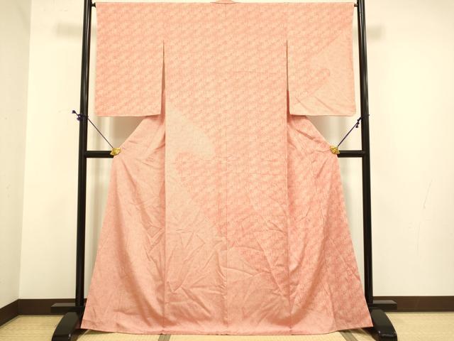 平和屋着物●日本工芸会正会員 中儀延 加賀小紋 訪問着 江戸小紋 霞花文 正絹 逸品 DABE9636du