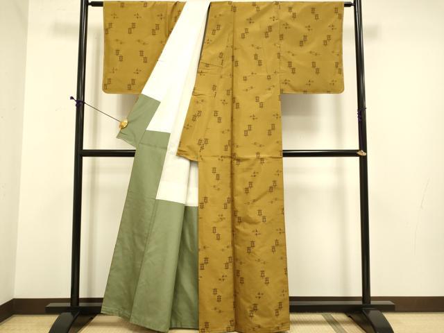 平和屋着物●上質な紬 琉球絣文様 正絹 逸品 DABE9639du