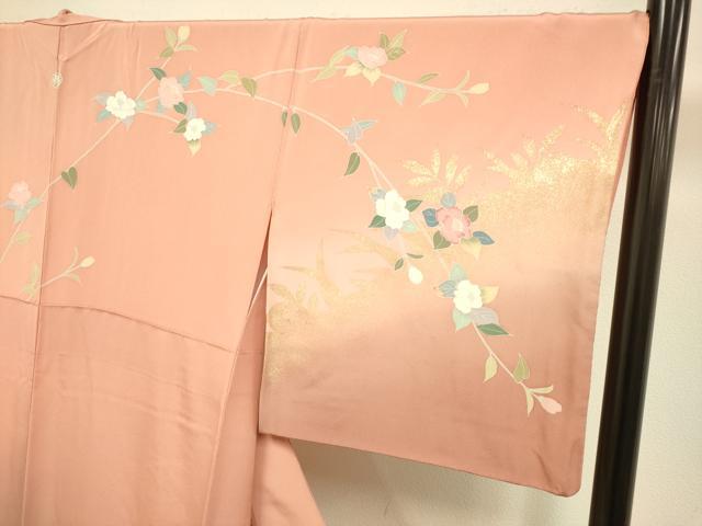 平和屋着物●訪問着 枝花文 暈し染め 金彩 三越扱い 正絹 逸品 DABE9643du