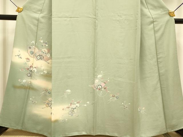 平和屋着物●訪問着 花車文 暈し染め 金彩 正絹 逸品 DABE9646du