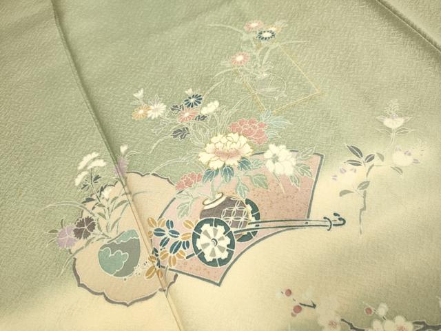 平和屋着物●訪問着 花車文 暈し染め 金彩 正絹 逸品 DABE9646du