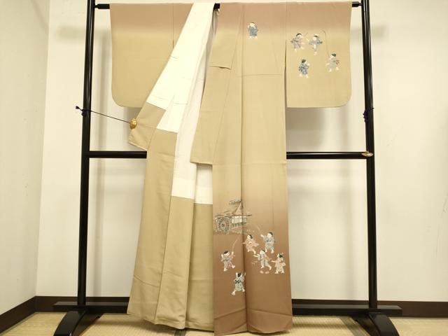平和屋着物●十日町 加賀草木友禅の第一人者 田村哲彦 訪問着 童子遊び 暈し染め 正絹 逸品 DABE9668du