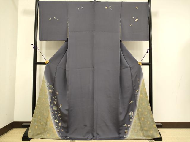 平和屋着物●訪問着 作家物 独楽 暈し染め 金彩 ロング丈 正絹 逸品 DABE9679du