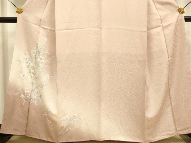 平和屋着物●訪問着 草花文 暈し染め 銀彩 正絹 逸品 DABE9692du